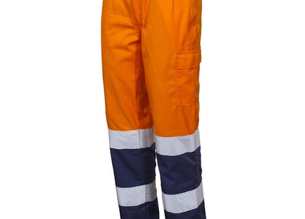ISSA PANTALONE ALTA VISIBILITA' LIGHT ARANCIO FLUO/BLU NAVY TG.L