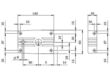 ISEO SERRATURA DA APPLICARE ART.485 ENTRATA MM60 DX