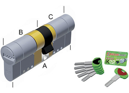 SECUREMME CILINDRO EVOK22 MODULARE FRIZIONATO MM36/46
