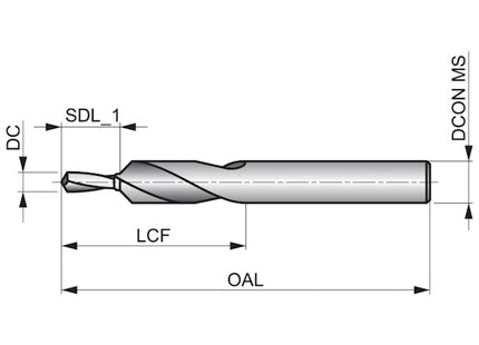 DORMER PUNTA A GRADINO A412 IN HSS A 90° PER VITI TSP M 8 D.MM 9,0X17,2