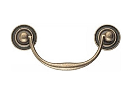 METAL STYLE MANIGLIA OTTONE ANTICATO MOD. 222 MM127X52 INTERASSE MM96*