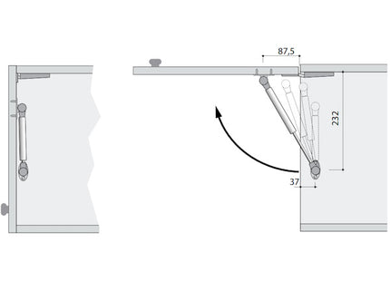 METAL STYLE PISTONE PER ANTE A GAS FORZA 120 NEWTON