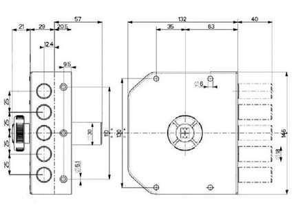 MOTTURA SERRATURA APPLICARE C10 LATERALE ENTRATA MM63 ART.30.601 SX