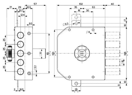 MOTTURA SERRATURA APPLICARE C10 TRIPLICE ENTRATA MM63 ART.30.621 DX