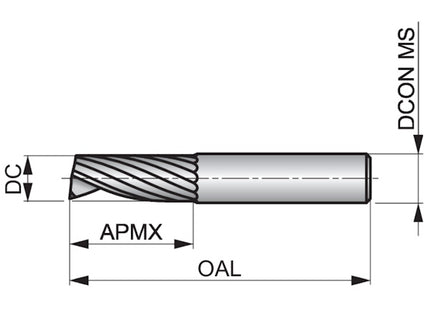 DORMER FRESA S637 CILINDRICA 1T PER CAVE HM D.MM 8,0X 63