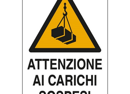 SEGNALE ATTENZIONE AI CARICHI SOSPESI IN ALLUMINIO MM300X200