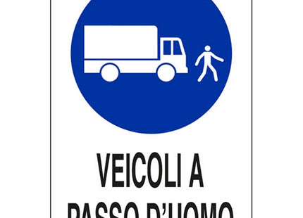 SEGNALE VEICOLI A PASSO D'UOMO IN ALLUMINIO MM500X350