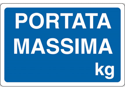 SEGNALE PORTATA MASSIMA KG IN ALLUMINIO MM300X200
