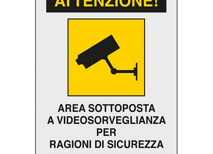 SEGNALE ATTENZIONE AREA SOTTOPOSTA A VIDEOSORV...ADESIVO MM300X200