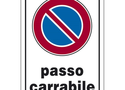 SEGNALE PASSO CARRABILE IN PLASTICA MM300X200