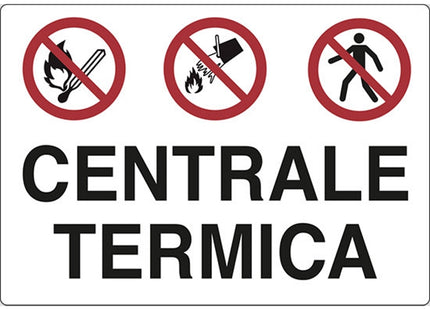 SEGNALE CENTRALE TERMICA (CON SIMBOLI) IN ALLUMINIO MM300X200