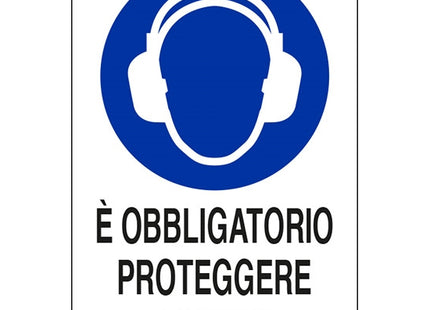SEGNALE E' OBBLIGATORIO PROTEGGERE L'UDITO ADESIVO MM 60X 40