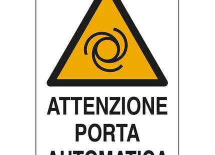 SEGNALE ATTENZIONE PORTA AUTOMATICA ADESIVO MM120X 80