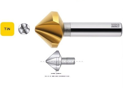 WSG SVASATORE 90° COD.CILINDRICO 3 TAGLIENTI HSS TIN DIN335C D.MM12,4X56
