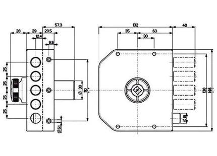 MOTTURA SERRATURA APPLICARE C10 LATERALE ENTRATA MM63 ART.30.611 SX
