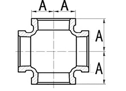 GT COMIS ART1226 RACCORDO A CROCE IN GHISA 1"