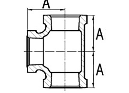GT COMIS ART1224 RACCORDO TEE IN GHISA A 90° F/F/F 1"