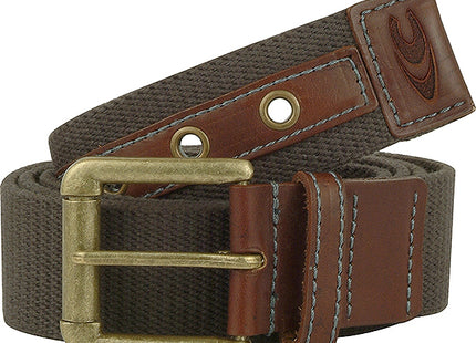 COFRA CINTURA SAFARI IN TESSUTO INSERTI PELLE COLORE FANGO MISURA CM125