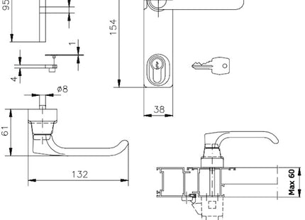 SAVIO COMANDO ESTERNO CON CILINDRO PER ANTIPANICO CIRCEO ART. KH.C