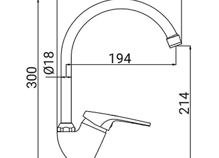 IDRO-BRIC RUBINETTO MISCELATORE LAVELLO BOCCA ALTA SERIE MIA CROMATO
