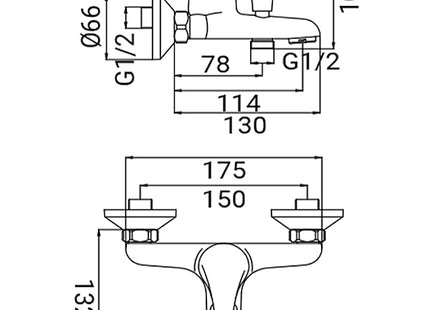 IDRO-BRIC RUBINETTO MISCELATORE VASCA SERIE EVA CROMATO