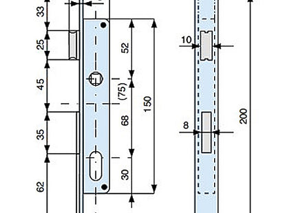 MG SERRATURA INFILARE CON SCROCCO/CATENACCIO ART.911 ENTRATA MM14 AMBIDX