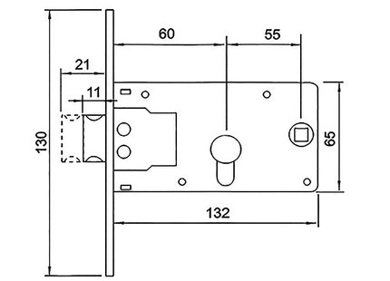 FASEM SERRATURA INFILARE PER FASCIA 1 MANDATA ENTRATA MM60 ART.911