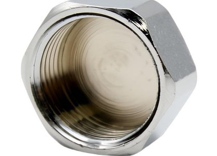 IDRO-BRIC CALOTTA FEMMINA IN OTTONE CROMATO LUCIDO DA 1/2"