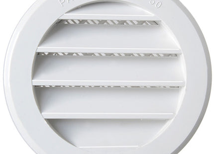 LA VENTILAZIONE GRIGLIA IN ABS TONDA DA INCASSO CON RETE D.MM 96 BIANCO