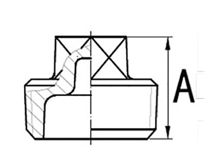 GT COMIS ART1236 TAPPO MASCHIO CON BORDO IN GHISA 1/2"