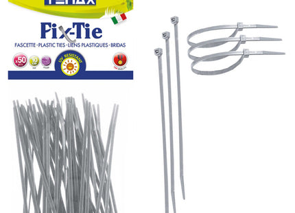 TENAX FASCETTE MULTIUSO ART. FIX-TIE S MM100X2,5 COLORE ARGENTO PZ50