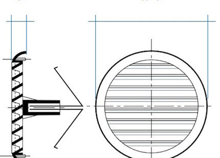 LA VENTILAZIONE GRIGLIA IN ABS TONDA CON MOLLE D.MM106 BIANCO