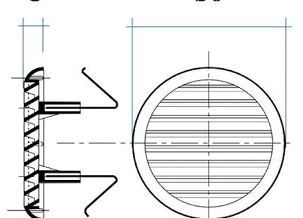 LA VENTILAZIONE GRIGLIA IN ABS TONDA CON MOLLE D.MM155 BIANCO