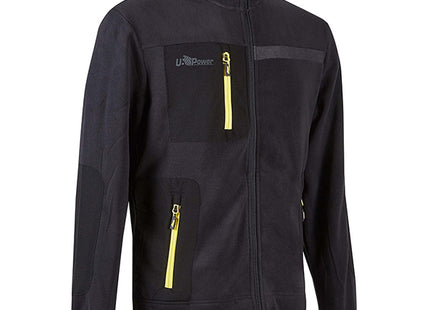 U-POWER FELPA IN PILE CON ZIP VENUS COLORE BLACK CARBON TG.M