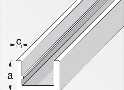 ALFER PROFILO A U ALLUMINIO ANODIZZATO ARGENTO MM10X13,5X1,5 MT2