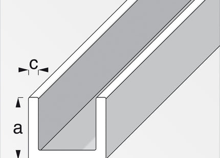 ALFER PROFILO A U PVC BIANCO MM10X21X1 MT1