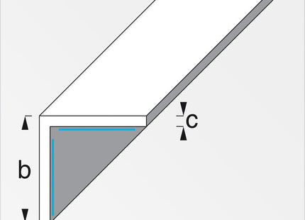 ALFER ANGOLARE LATI UGUALI AUTOADESIVO ALLUMINIO BIANCO MM20X20X1,5 MT1