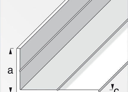 ALFER ANGOLARE LATI DISUGUALI ALLUMINIO NATURALE MM19,5X35,5X1,5 MT2,5