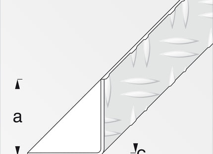 ALFER ANGOLARE LATI UGUALI STRIATI ALLUMINIO NATURALE MM35,5X2,0 MT1