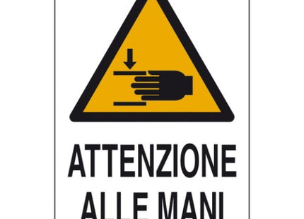 SEGNALE ATTENZIONE ALLE MANI IN ALLUMINIO MM360X360