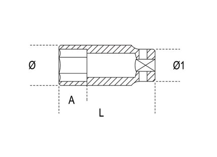BETA   728LS CHIAVE A BUSSOLA MACCHINA ESAGONALE LUNGA SOTTILE 3/4" MM30