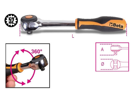 BETA   920/58 CRICCHETTO REVERSIBILE 52 DENTI ROTANTE 1/2"