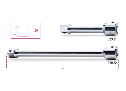 BETA   929/21 PROLUNGA CON ATTACCO QUADRO MASCHIO E FEMMINA 1" MM200