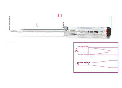 BETA  1253 CERCAFASE GIRAVITE PUNTA A TAGLIO 150/250V MM0,5X3,5X100