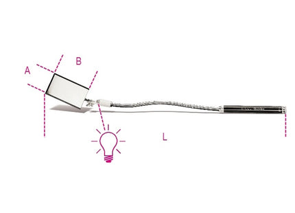 BETA  1715FL/B SPECCHIETTO FLESSIBILE RETTANGOLARE CON ILLUMINAZIONE