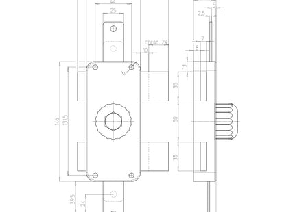 CR DEVIATORE VERTICALE TRIPLICE A POMPA CON POMOLO DA APPLICARE DX*