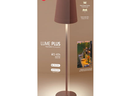 CENTURY LAMPADA DA TAVOLO LED LUME PLUS RICARICABILE CORTEN
