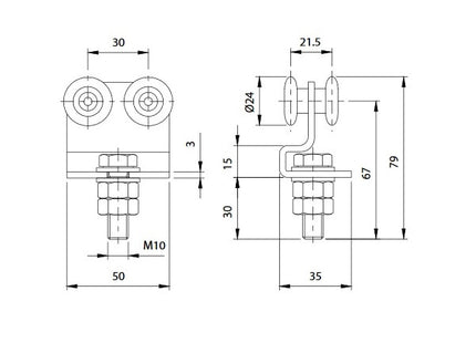 COMUNELLO CARRELLO A 4 RUOTE IN NYLON ART.41-24 ZINCATO