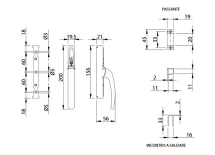 COMUNELLO CARIGLIONE PER ASTE MM10X10 ART.686 COLORE NERO