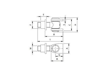 COMUNELLO CARDINE CON ALI E BUSSOLA ART.135-M18 ZINCATO